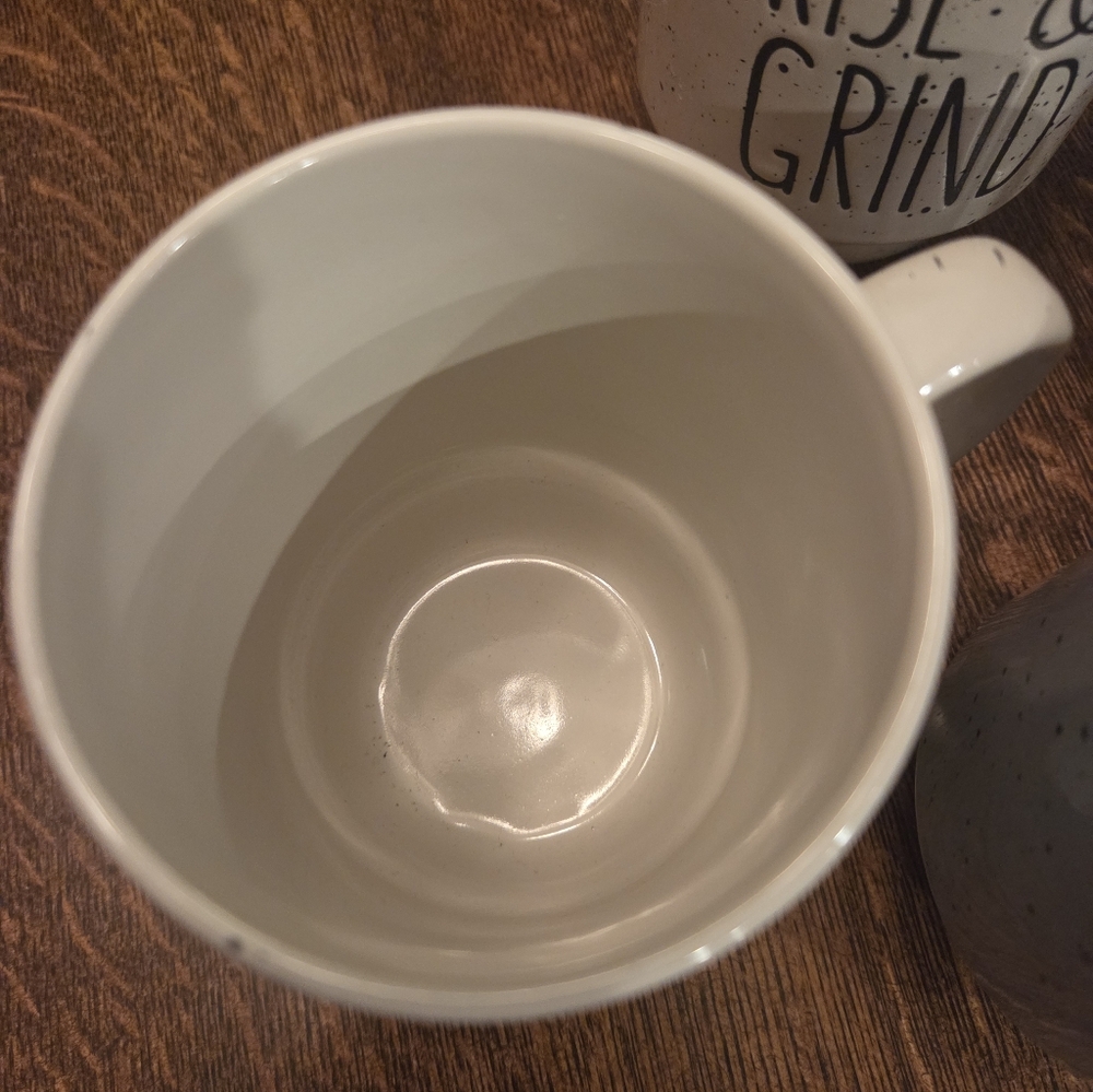 Rare Coffee Lovers' Gray and Cream Speckled Stackable Coffee Mug/Cup Set (4) - Picture 7 of 16